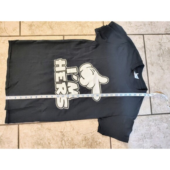I'm Hers Men's Small T Shirt White Glove White Lettering Black Fast Shipping - Picture 3 of 14